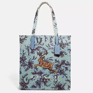 COACH MYTHICAL MONSTER JACKALOPE CANVAS BLUE/MULTI TOTE